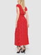 Красное платье длины миди в цветочный принт | 6759488 | фото 4
