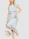 Блакитна сукня А-силуету з тканини, що струмує | 6759492 | фото 2