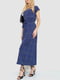 Синее платье А-силуэта в цветочный принт | 6759493 | фото 3