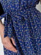 Синее платье А-силуэта в цветочный принт | 6759493 | фото 5