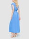 Голубое платье А-силуэта на поясе | 6759499 | фото 4