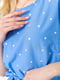 Голубое платье А-силуэта на поясе | 6759499 | фото 5