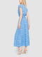 Синє плаття А-силуету на поясі | 6759502 | фото 4