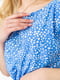 Голубое платье А-силуэта на поясе | 6759502 | фото 5