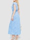 Голубое платье А-силуэта на поясе | 6759505 | фото 4