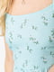 Светло-бирюзовый сарафан с расклешенной юбкой в цветочный принт | 6759529 | фото 5