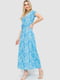 Бело-голубое легкое платье А-силуэта с поясом в тон | 6759605 | фото 3
