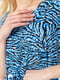 Синее легкое платье А-силуэта с поясом в тон | 6759606 | фото 5