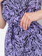 Сиреневое легкое платье А-силуэта с поясом в тон | 6759607 | фото 5