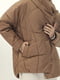 Стьобана куртка горіхового кольору з високим коміром "на запах" | 6759691 | фото 2