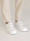 Білі шкіряні кросівки із застібкою-липучкою | 6759711 | фото 2