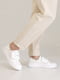Білі шкіряні кросівки із застібкою-липучкою | 6759711 | фото 3