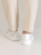 Белые кожаные кроссовки с застежкой-липучкой | 6759711 | фото 5