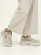 Бежевые кожаные кроссовки с текстильной вставкой | 6759712 | фото 3