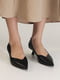 Шкіряні чорні туфлі-човники на шпильці | 6759741 | фото 2