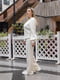 Костюм-двійка "Еліза" білий із структурованого трикотажу: худі та штани | 6759748 | фото 3