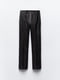 Эластичные расклешенные брюки из экокожи черного цвета | 6729798 | фото 17
