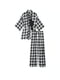 Пижама черная в клеточку: халат, майка и брюки | 6759760 | фото 3