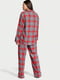 Фланелевая пижама красная в клеточку: рубашка и брюки | 6759766 | фото 2