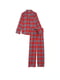 Фланелева піжама червона в клітинку: сорочка та штани | 6759766 | фото 3