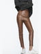 Еластичні коричневі штани з екошкіри | 6759907 | фото 2