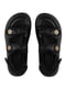 Чорні шкіряні сандалі з металевими гудзиками | 6759935 | фото 4