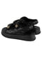 Чорні шкіряні сандалі з металевими гудзиками | 6759935 | фото 5