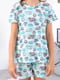 Підліткова піжама в принт-овечки: футболка та шорти | 6759970 | фото 3