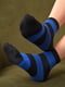 Демісезонні чорно-сині шкарпетки в смужку | 6761027 | фото 2