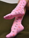 Демісезонні рожеві шкарпетки з принтом | 6761046 | фото 2