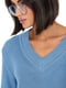 Подовжений блакитний пуловер з італійської пряжі | 6761087 | фото 5