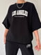 Костюм оверсайз чорний з написами «Los Angeles»: футболка та джогери | 6763766 | фото 4