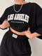 Костюм оверсайз чорний з написами «Los Angeles»: футболка та джогери | 6763766 | фото 5