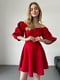 Червона сукня А-силуету з відкритими плечами | 6763860 | фото 3