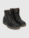 Зимові шкіряні черевики чорного кольору | 6748369 | фото 4