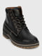 Зимові шкіряні черевики чорного кольору | 6748369 | фото 6