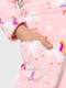 Рожевий халат з капюшоном та принтом | 6748569 | фото 5