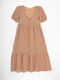 Однотонна сукня А-силуету пудрового кольору з застібкою на гудзики | 6748752 | фото 7