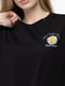 Чорна бавовняна футболка з принтом | 6749151 | фото 2