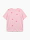 Рожева футболка з пришитими квітками  | 6749170 | фото 6