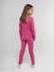 Рожева трикотажна піжама: лонгслів і штани | 6749474 | фото 2