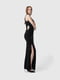Чорна вечірня сукня з ефектним розрізом | 6749481 | фото 3