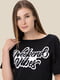 Сукня-футболка чорна з принтом "Weekend vibes" | 6749698 | фото 3