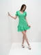 Зелена сукня А-силуету з оборкою та рукавом-ліхтариком | 6749747 | фото 5