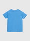 Синя бавовняна футболка з принтом | 6749896 | фото 5