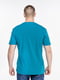 Бавовняна футболка бірюзового кольору з смужками | 6750020 | фото 5