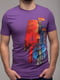 Фіолетова бавовняна футболка з принтом | 6750812 | фото 2