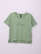 Зелена бавовняна футболка з принтом | 6750831 | фото 6