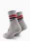 Світло-сірі шкарпетки з смужками і принтом | 6748540 | фото 2