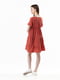 Червона сукня А-силуету з круглою горловиною та оборками | 6748850 | фото 6